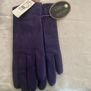 BNWT Purple Leather Gloves
